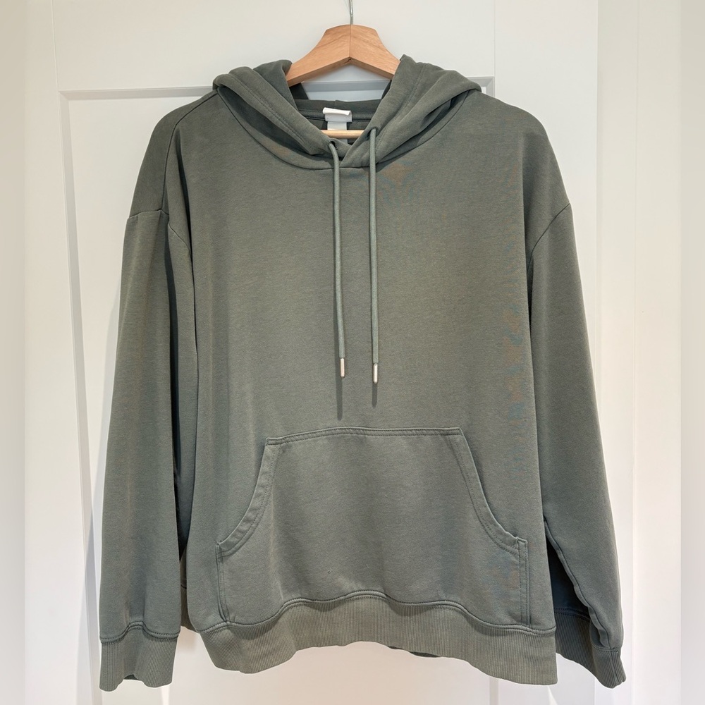 H&M | green hoodie size large - Picture 1 of 6